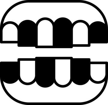 Teeth Semi Solid Icon Dental Structure vector