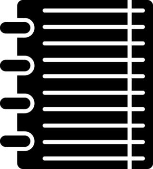 cuaderno glifo icono estudiar notas vector
