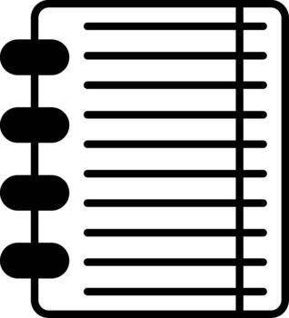 Notebook Semi Solid Icon Study Notes vector