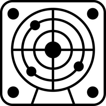 Radar Navigation Scope Semi Solid Icon Detection System vector