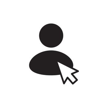 User profile cursor pointer click icon vector