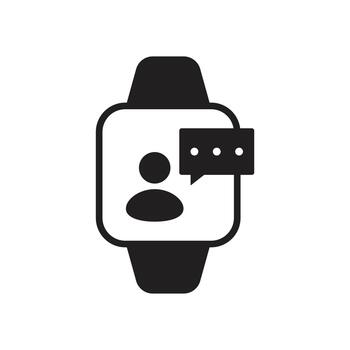 Smartwatch chat message user solid icon vector