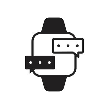 Smartwatch chat bubbles message solid icon vector