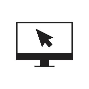 Mouse cursor pointer on desktop computer screen vector