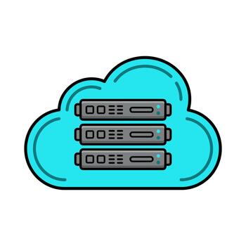 Secure data storage cloud server icon vector