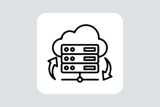 Cloud Server Data Processing Automation Concept Icon vector