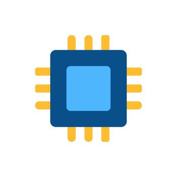 computadora pastilla procesador icono, UPC y hardware tecnología vector