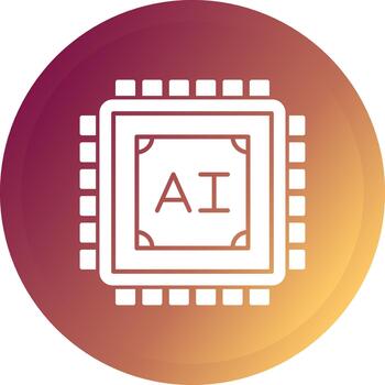 ai artificial intelligence machine learning Glyph Design Gradient Button vector