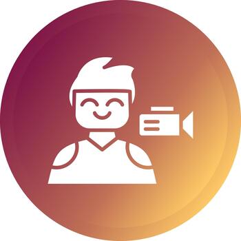 Videographer Creative Element for Interface Projects Glyph Gradient Button vector