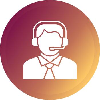 Customer Support Creative Element for Interface Projects Glyph Gradient Button vector
