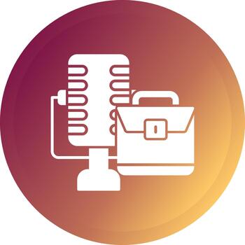 Podcast Creative Element for Interface Projects Glyph Gradient Button vector