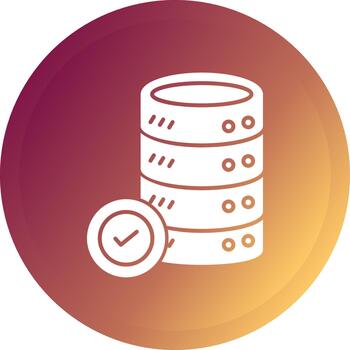 Database Creative Element for Interface Projects Glyph Gradient Button vector
