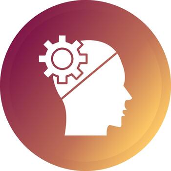 Thinking Creative Element for Interface Projects Glyph Gradient Button vector