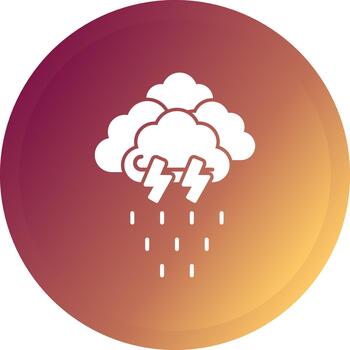 Thunderstorm Creative Element for Interface Projects Glyph Gradient Button vector