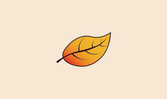Single fall leaf design vector