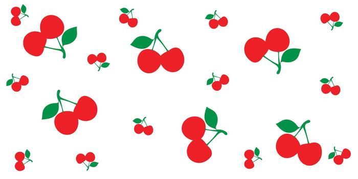 Cherry fruit pattern on white background vector