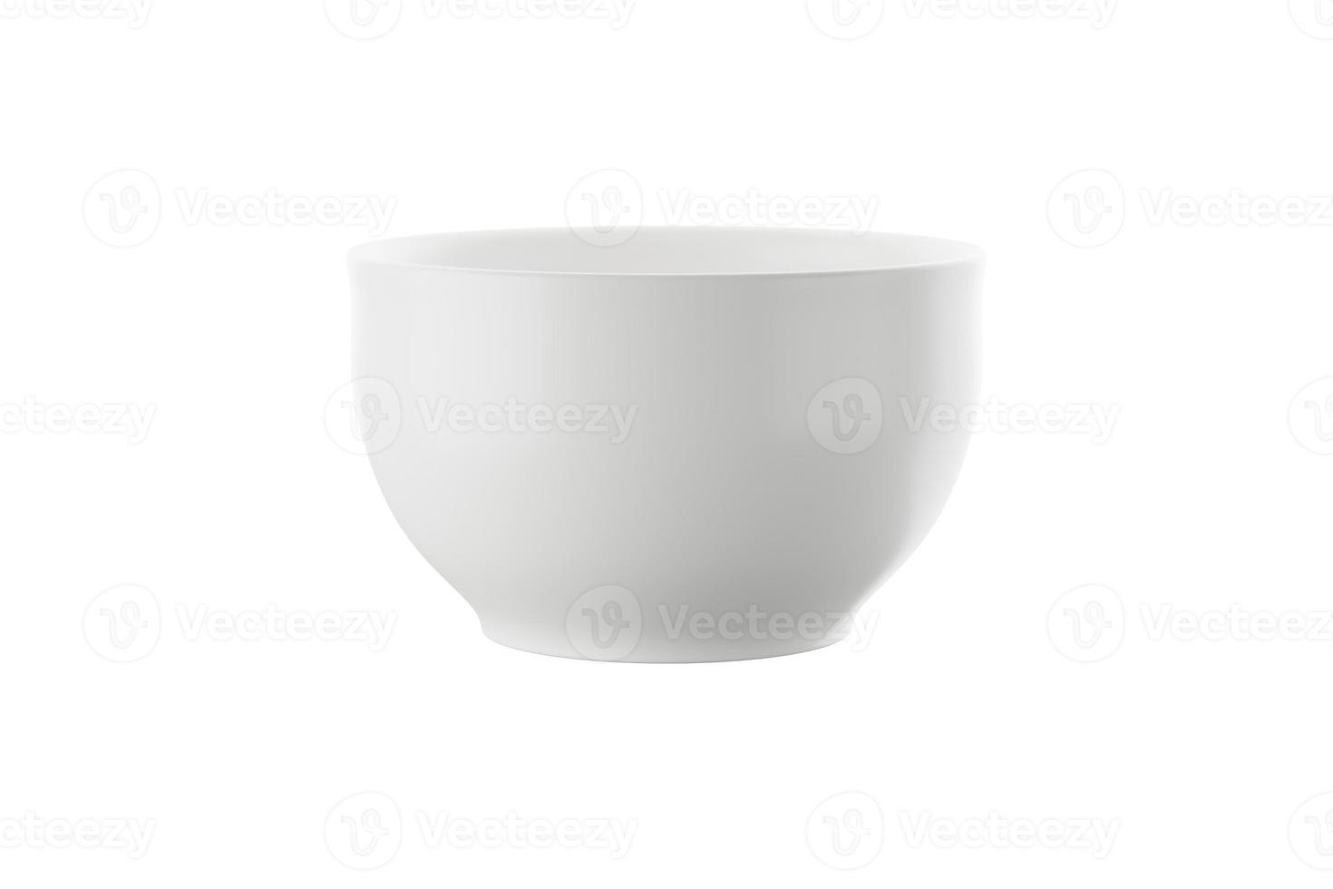 tazza o tazza in ceramica bianca su sfondo bianco. rendering 3D foto