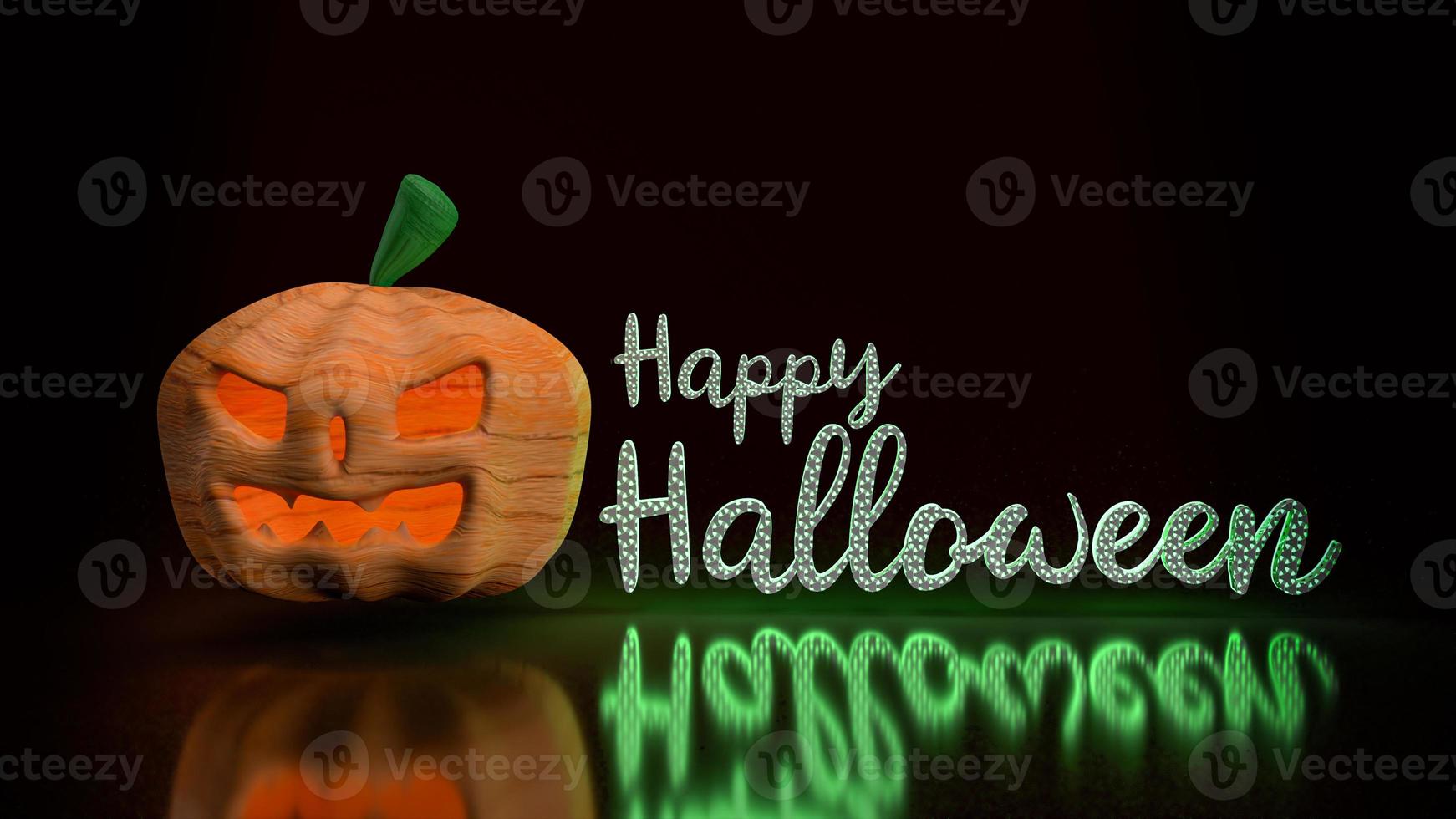 lanterna di zucca per il rendering 3d di concetto di halloween foto