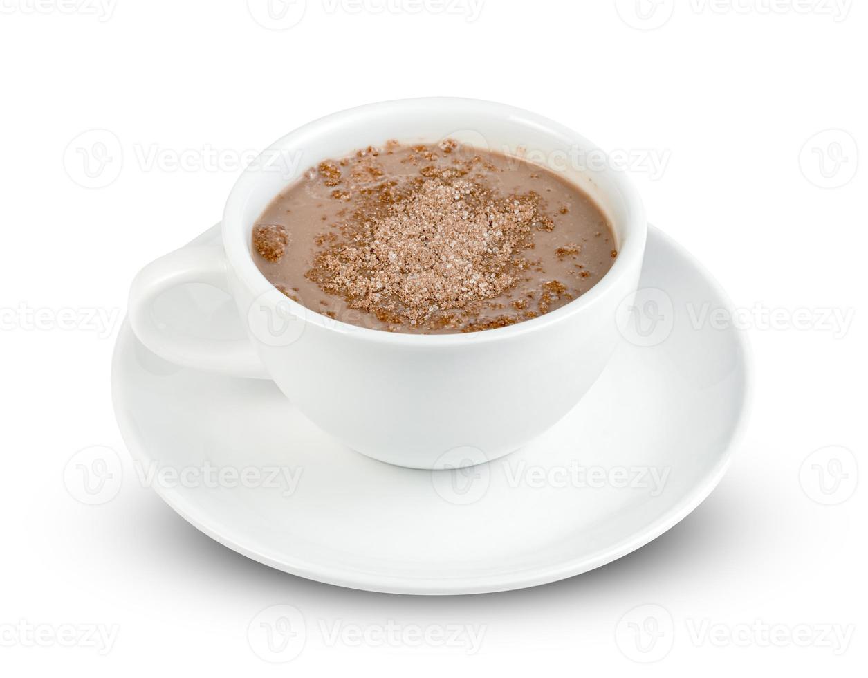 cioccolata calda con tazza di caffè isolata su sfondo bianco, include un tracciato di ritaglio foto