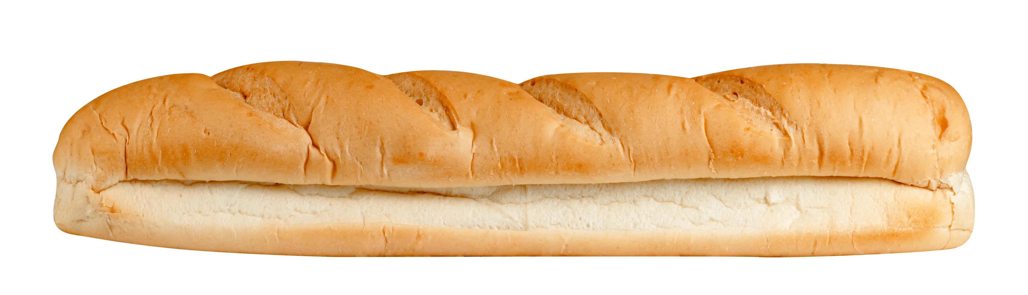 baguette francesi pane isolato su sfondo bianco, include il percorso di ritaglio foto