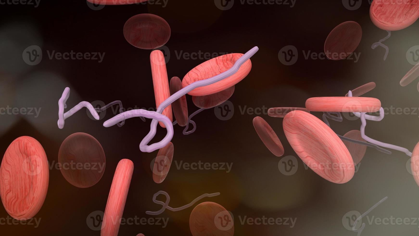 il virus ebola e il sangue per il rendering 3d di contenuti scientifici e medici foto