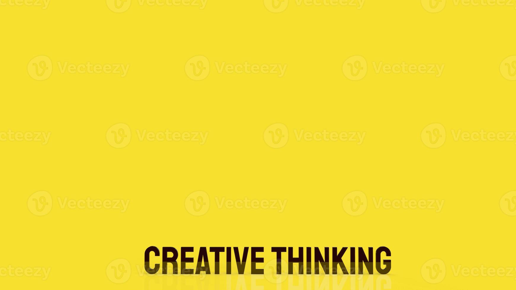 la parola creativa su sfondo giallo per il rendering 3d del concetto di idea foto