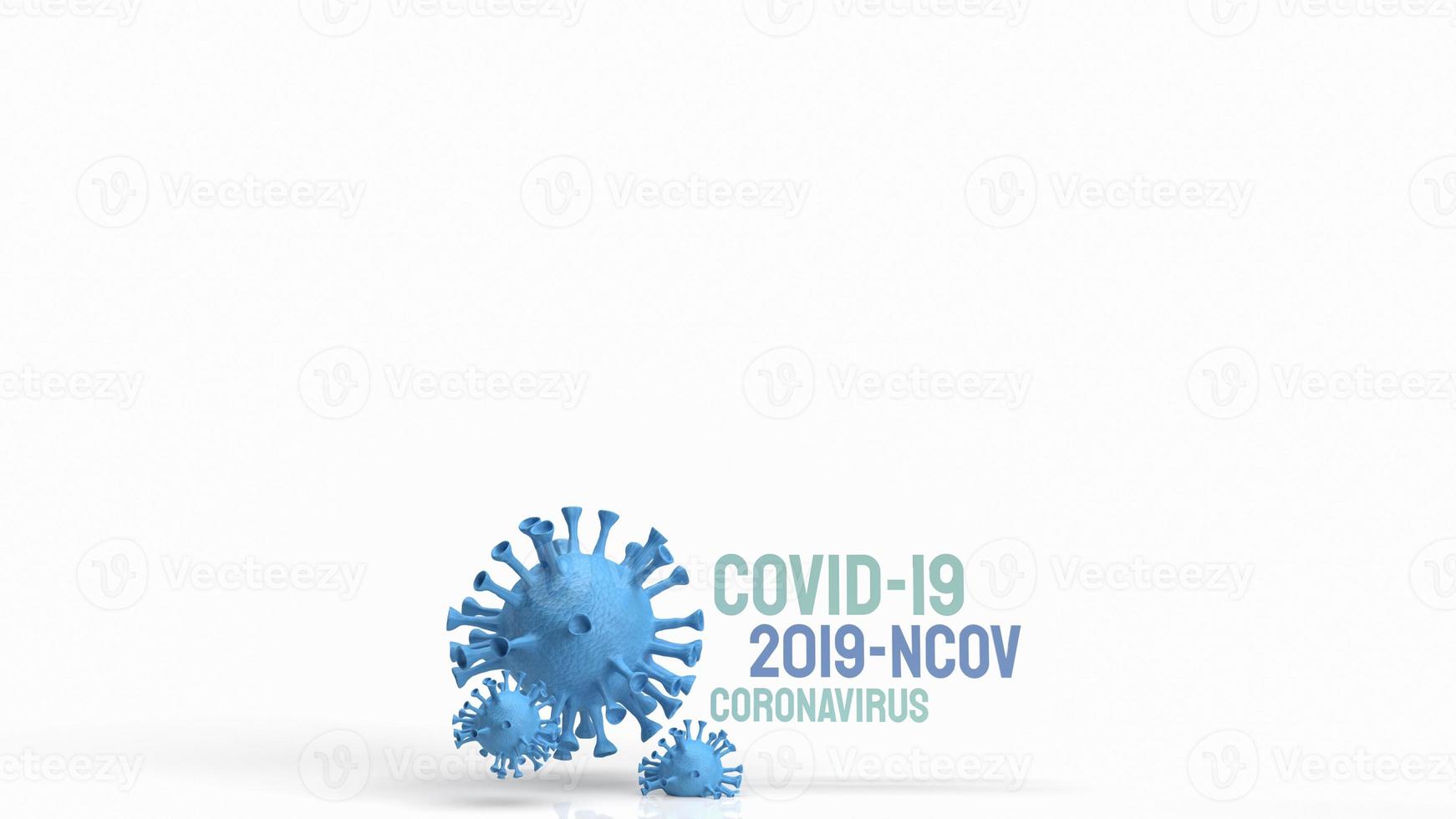 il virus blu su sfondo bianco per il rendering 3d di contenuti medici e scientifici foto