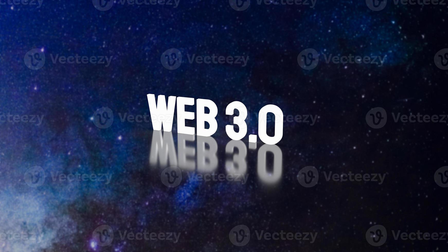 il testo web 3.0 per il rendering 3d del concetto di tecnologia foto
