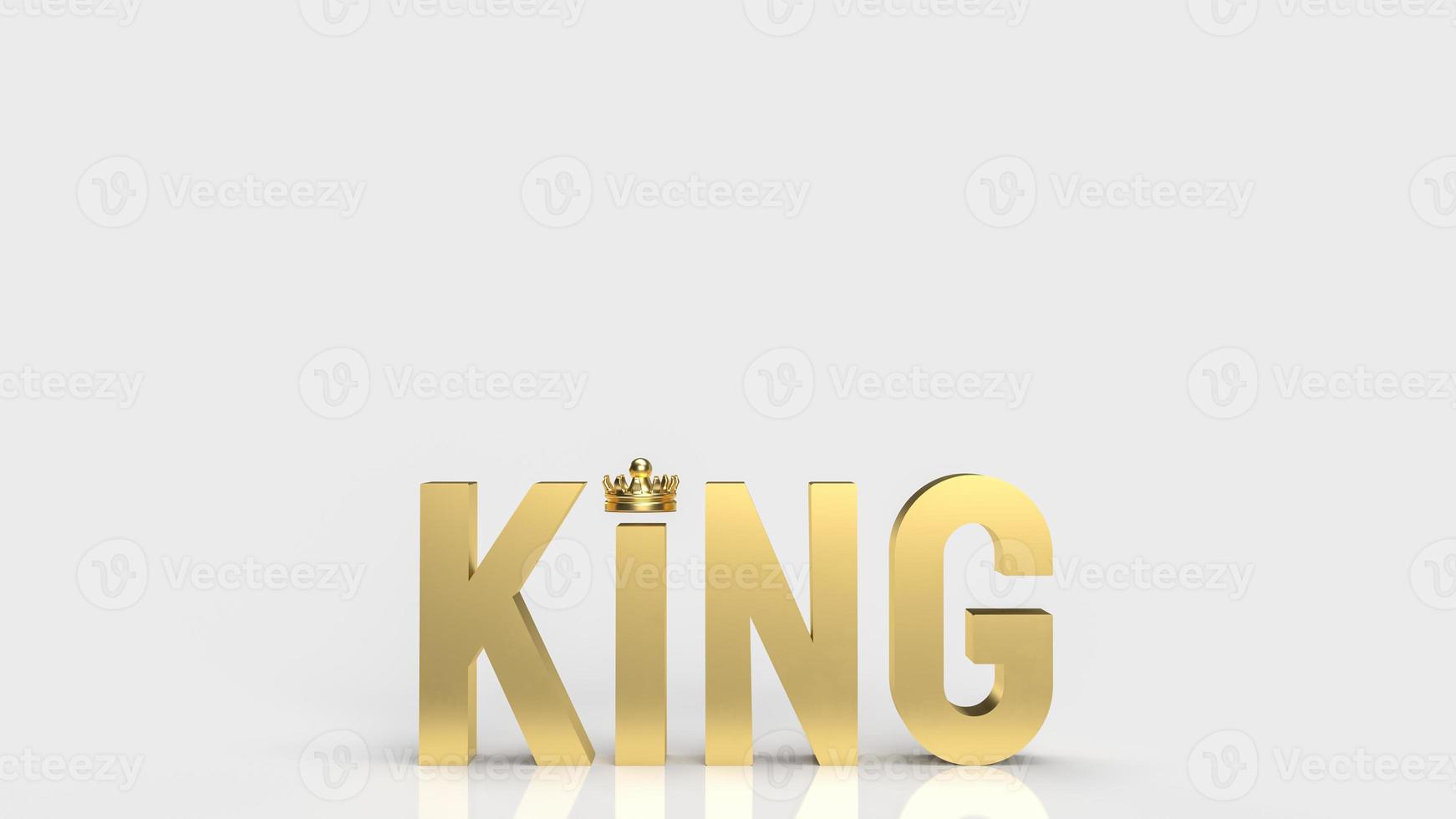 parola del re d'oro su sfondo bianco per il rendering 3d del concetto di business foto