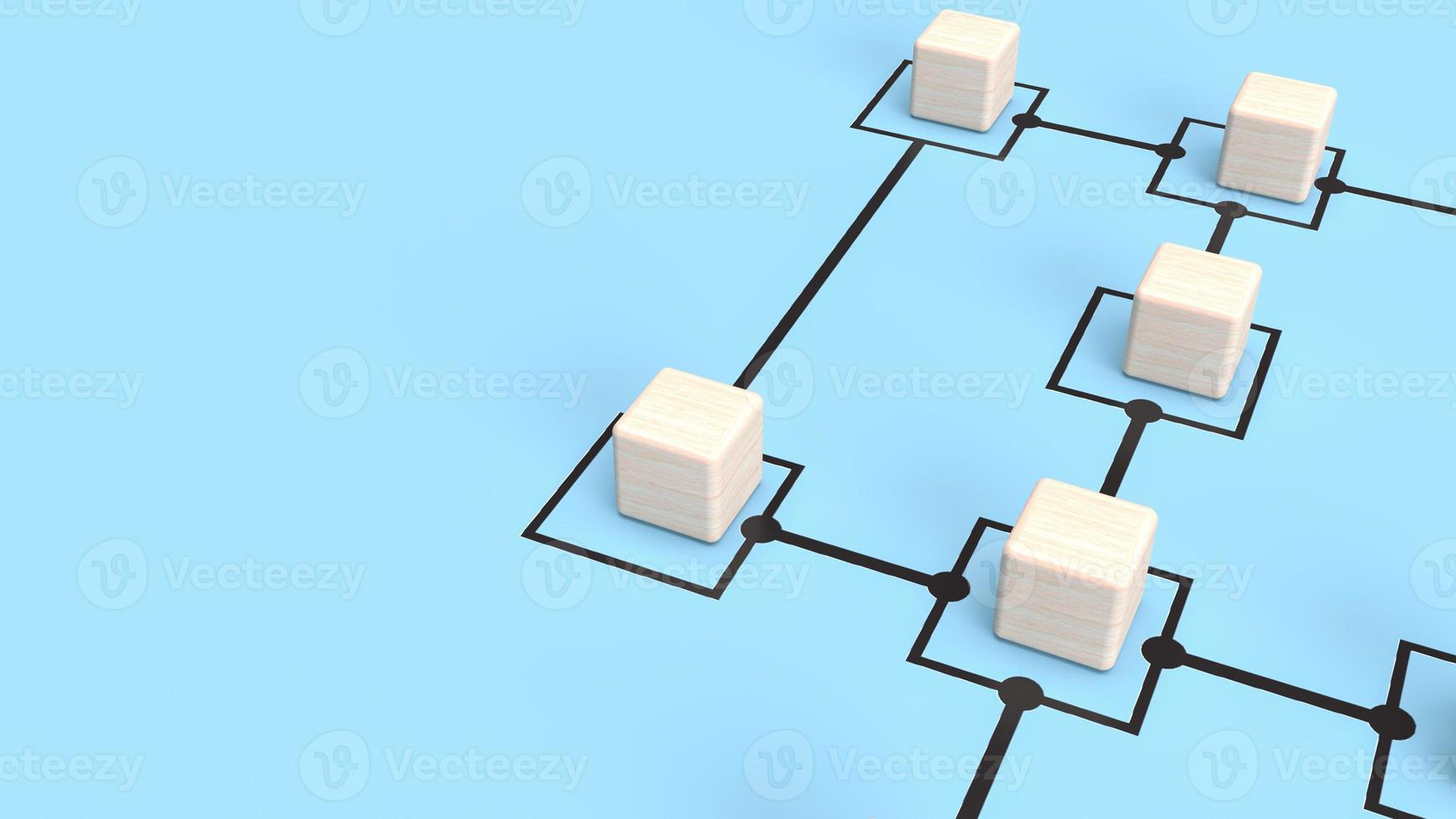 i cubi di legno sul grafico sfondo blu per il concetto di business rendering 3d foto