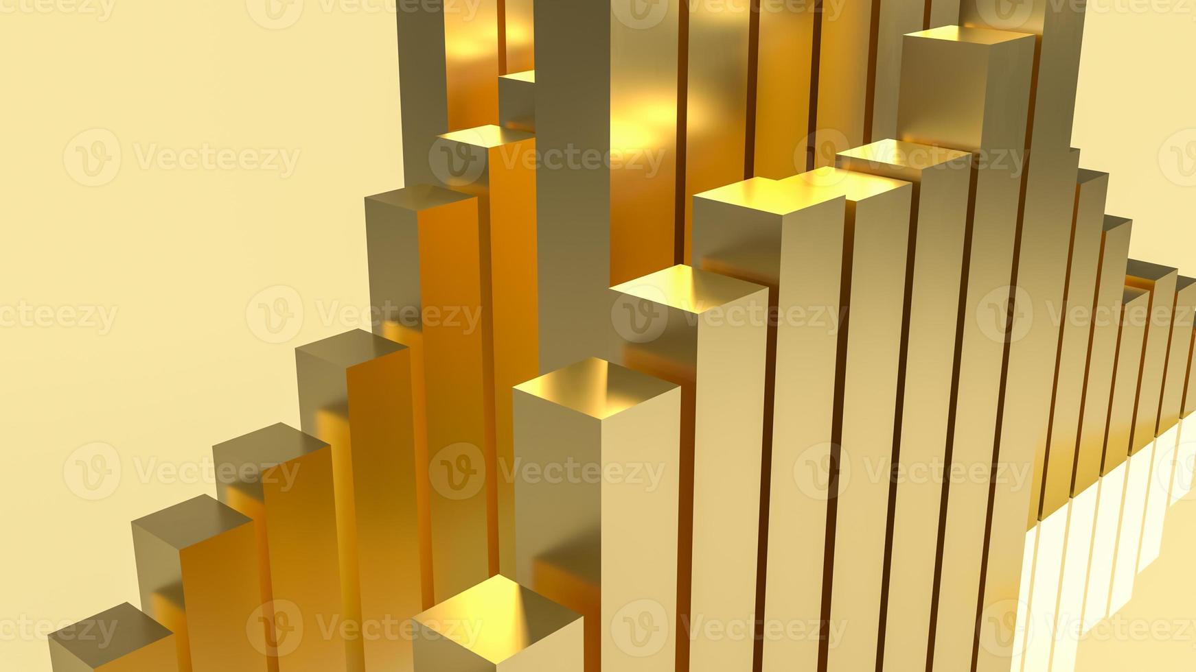 la colonna d'oro per il rendering 3d di sfondo astratto foto