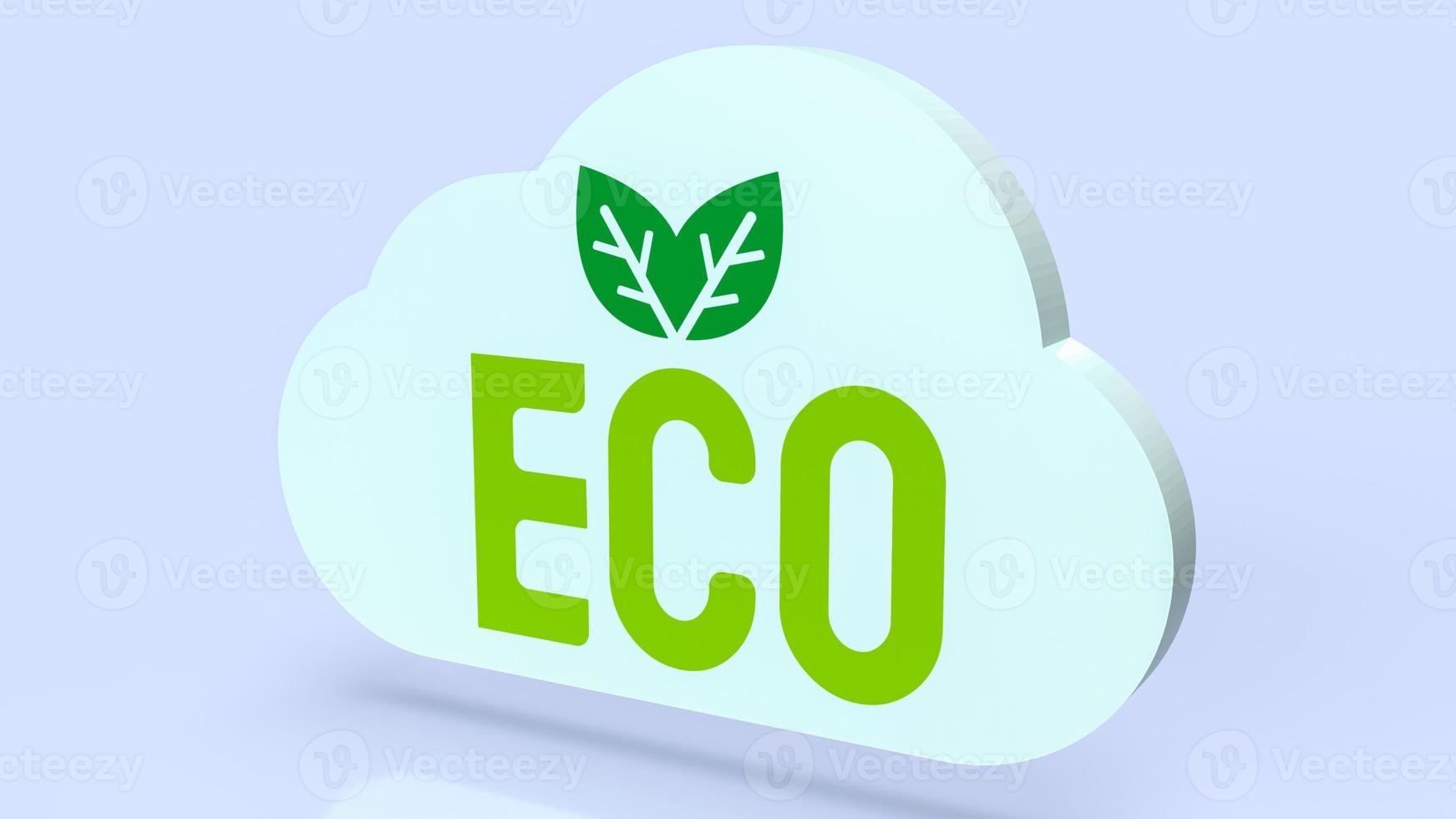 il cloud eco per il concetto di ecologia rendering 3d foto