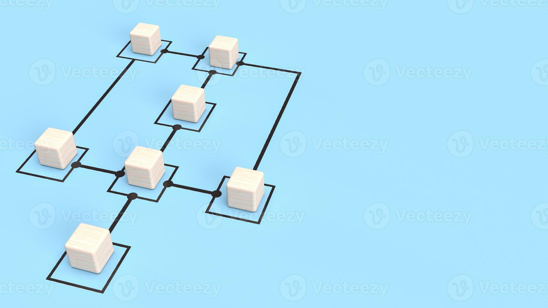 i cubi di legno sul grafico sfondo blu per il concetto di business rendering 3d foto