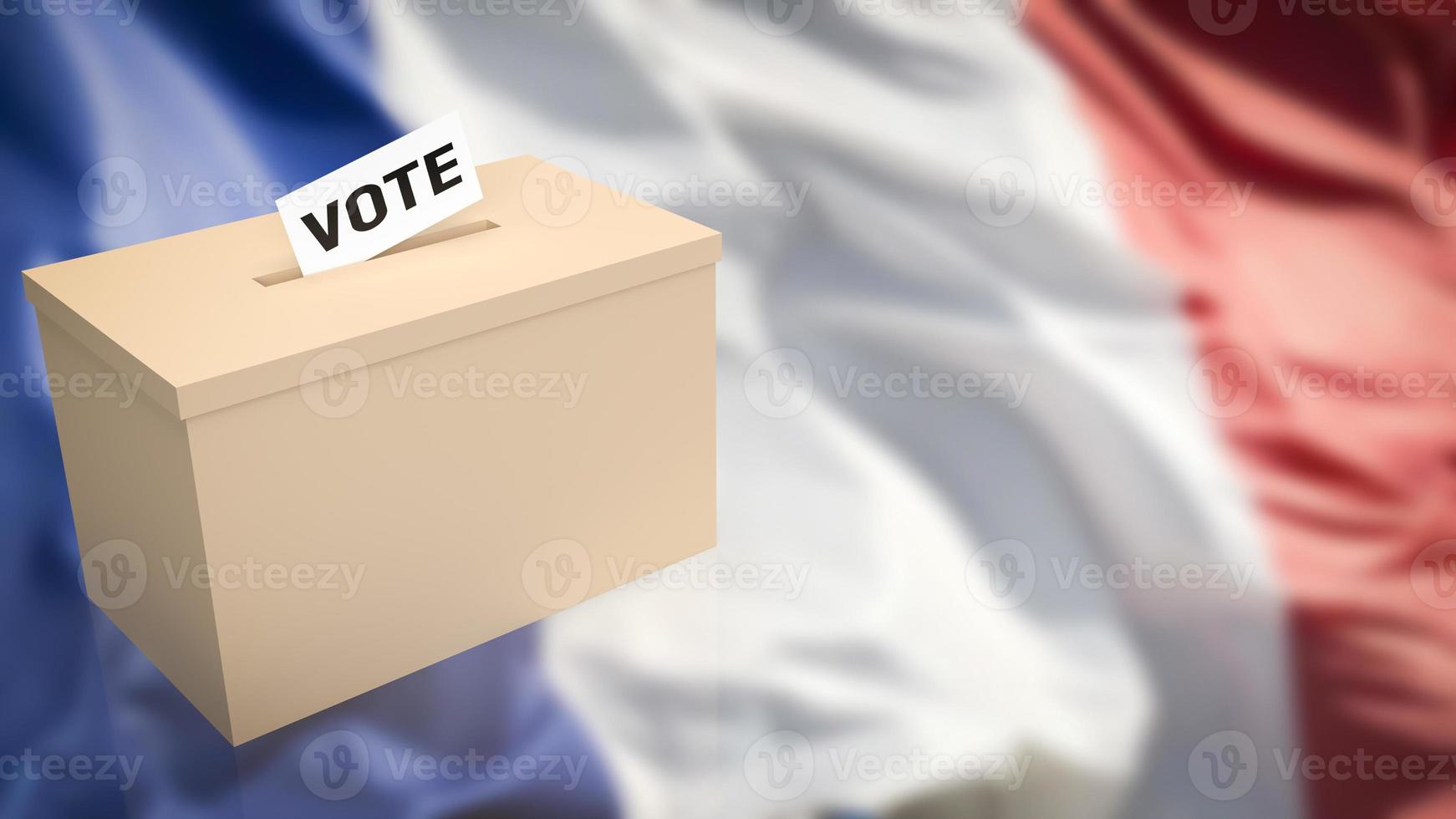 la casella e la scheda di voto per il rendering 3d delle elezioni presidenziali francesi foto