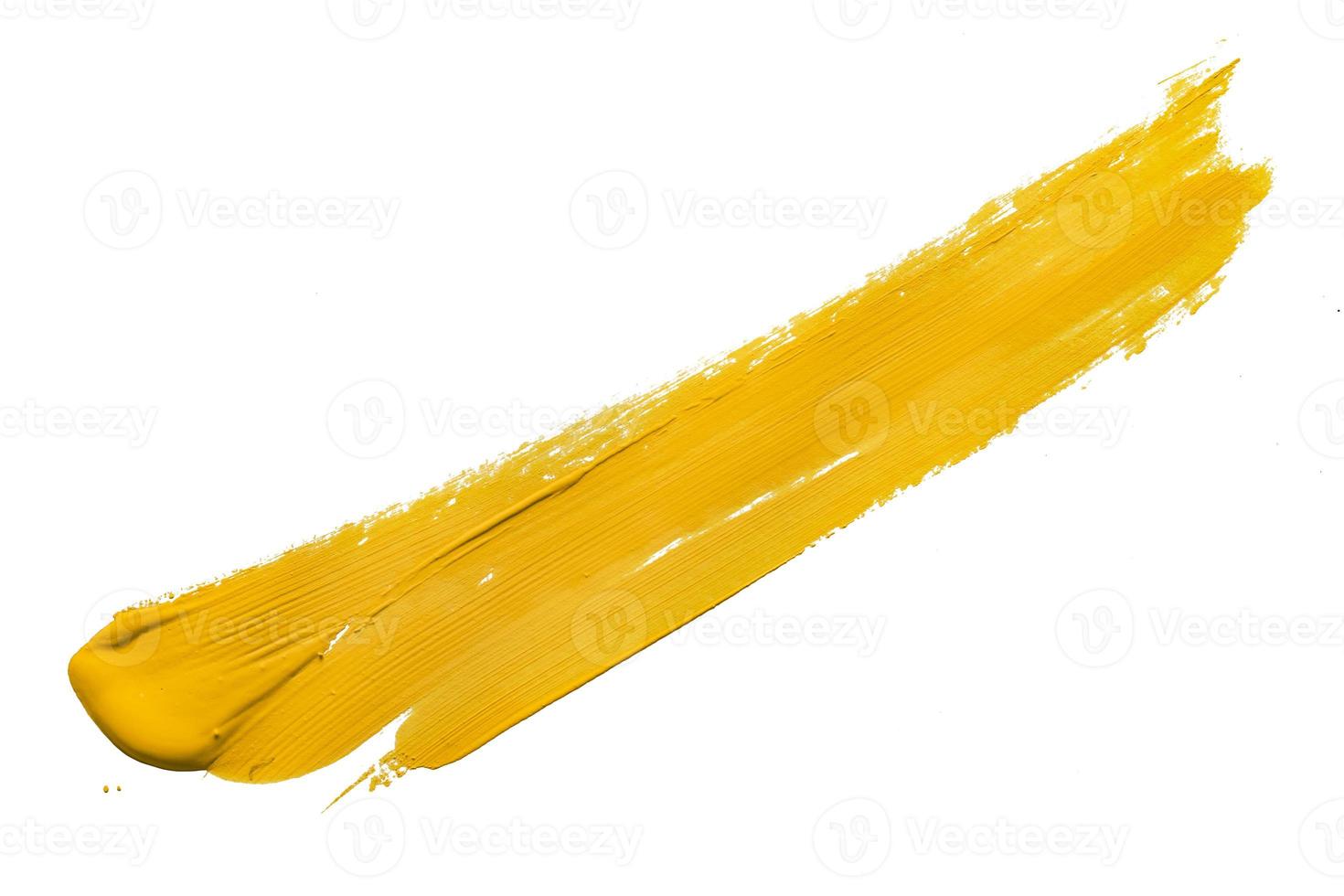 pennello giallo isolato su sfondo bianco foto