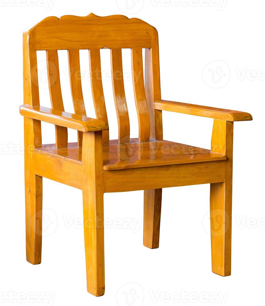 sedia di legno isolata su bianco foto