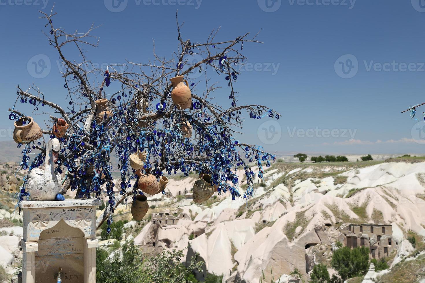 Pigeons Valley e Malocchio perline albero in Cappadocia foto