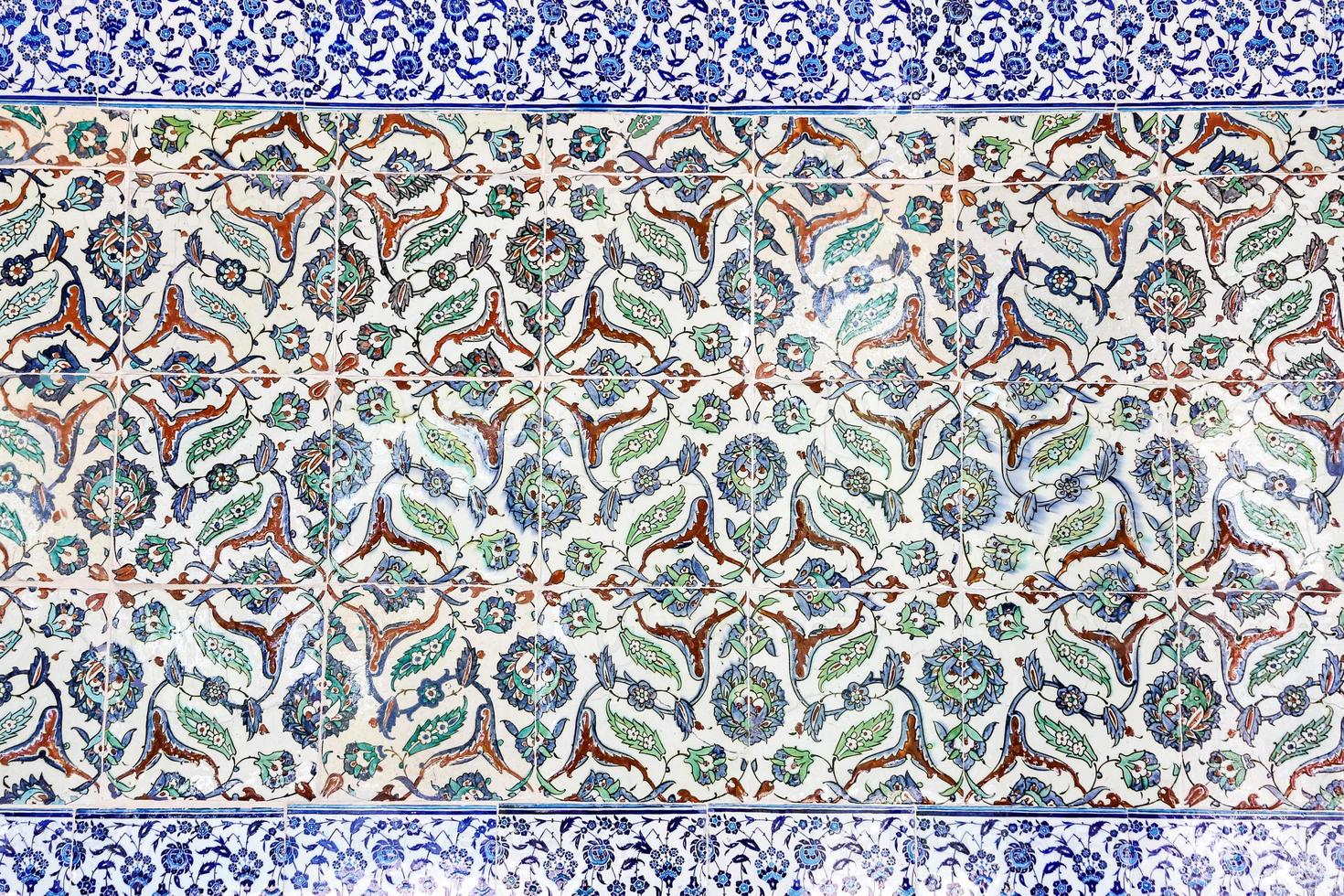 piastrelle blu nel palazzo topkapi, istanbul foto