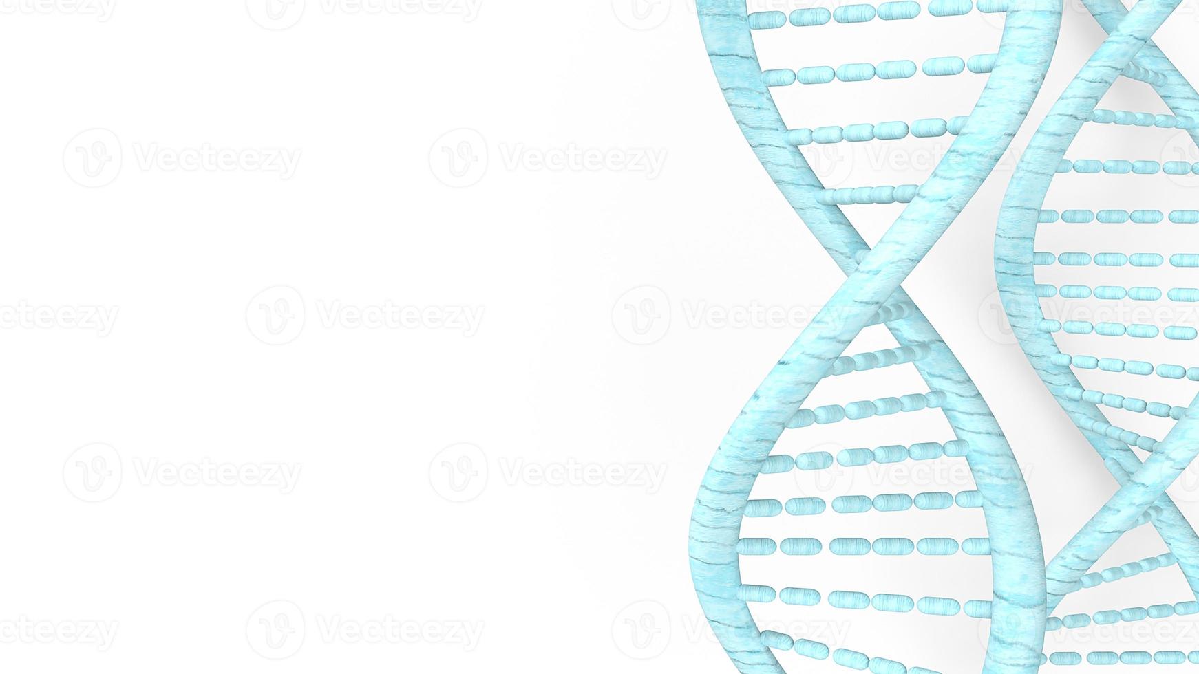 DNA blu su sfondo bianco per il rendering 3d di concetto medico. foto
