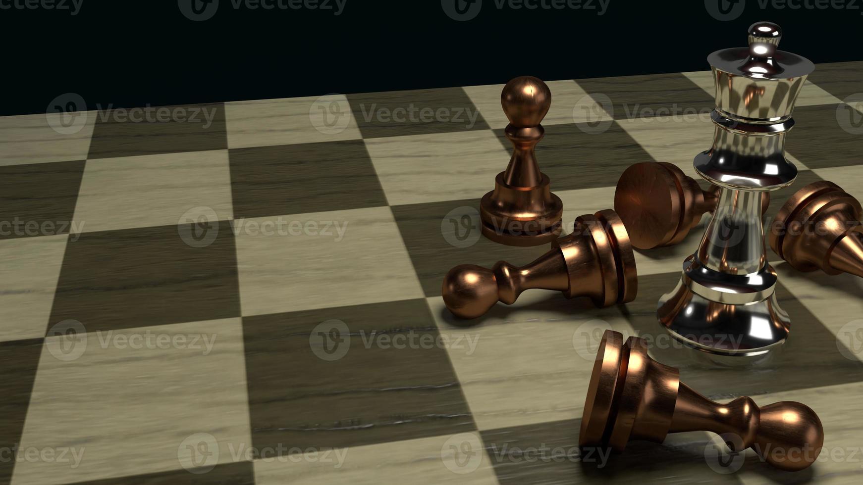 gioco di scacchi 3d rendering idea astratta per contenuti aziendali. foto