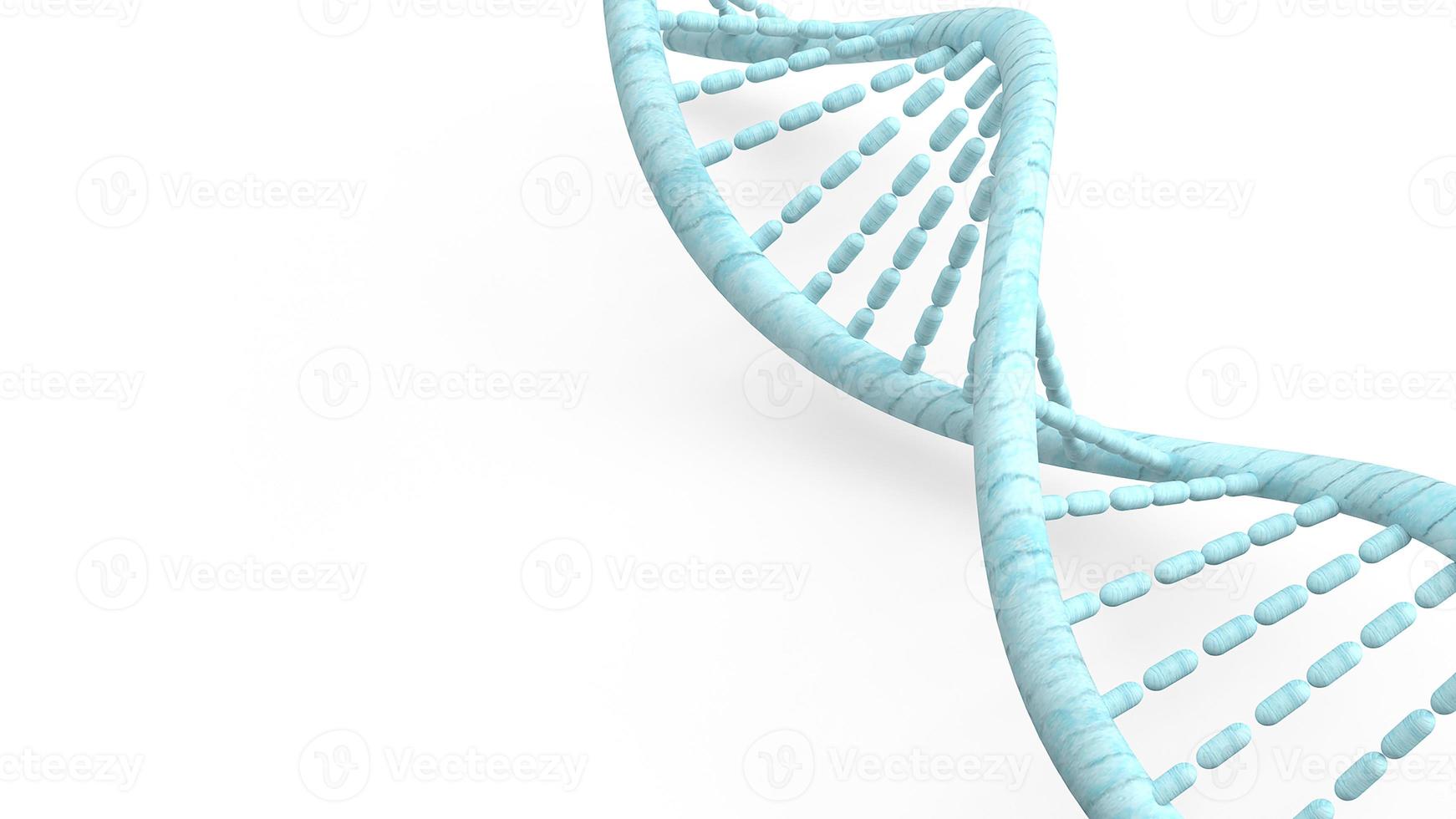 DNA blu su sfondo bianco per il rendering 3d di concetto medico. foto