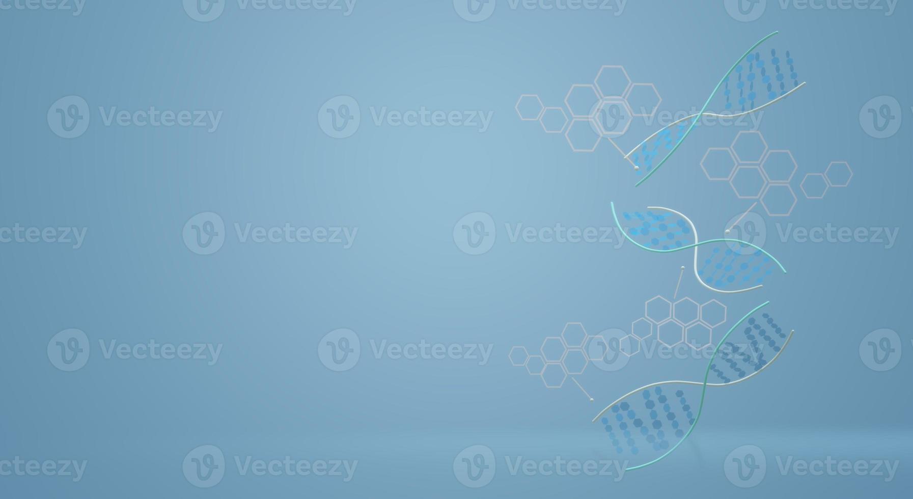 l'immagine del dna 3d per i contenuti scientifici. foto