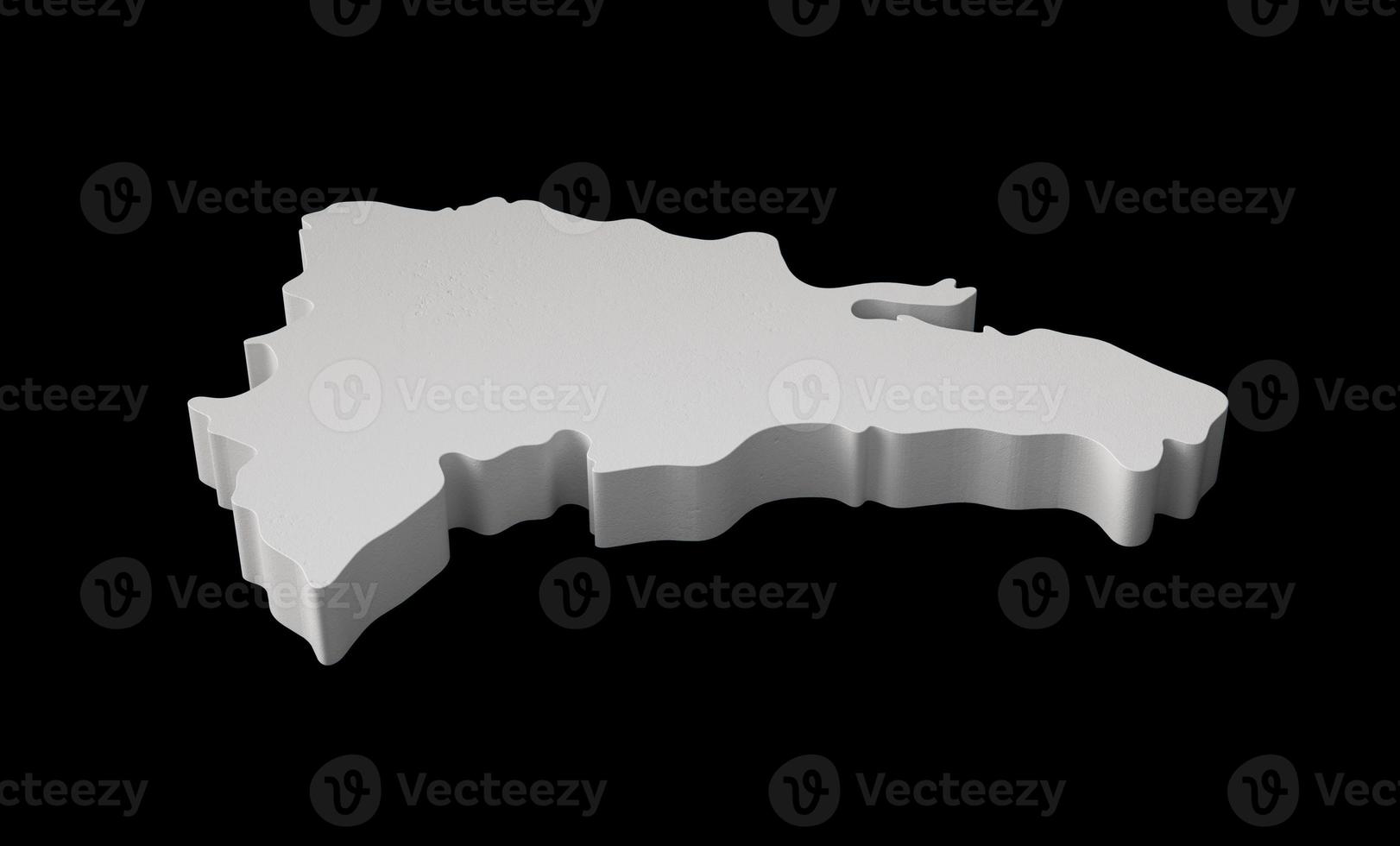 Repubblica dominicana 3d mappa geografia cartografia e topologia illustrazione 3d in bianco e nero foto