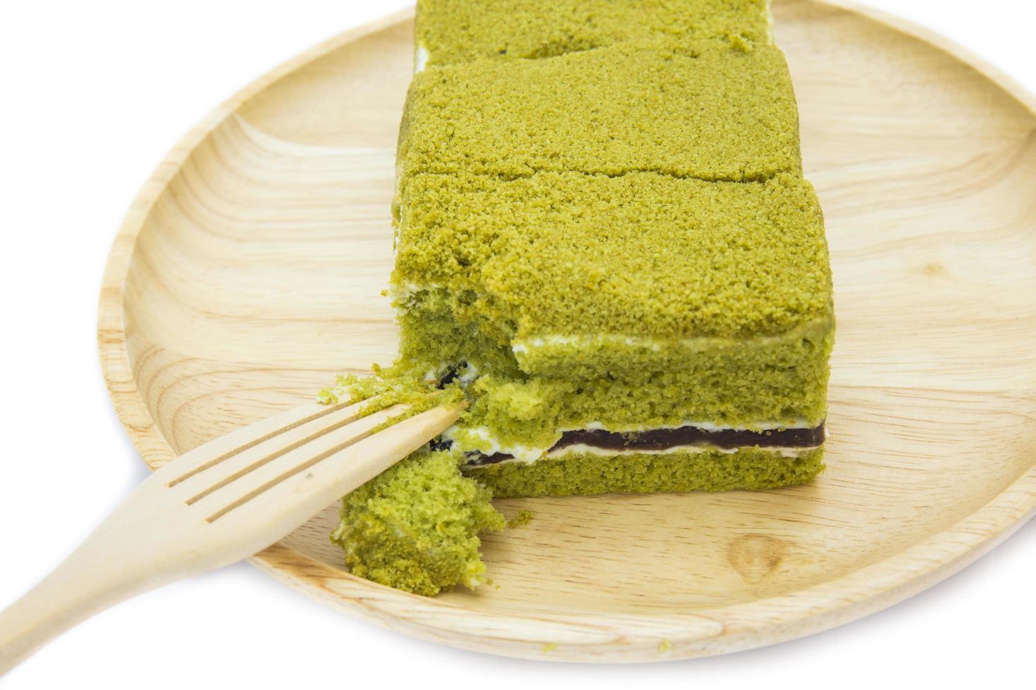 Cheesecake giapponese al tè verde matcha foto