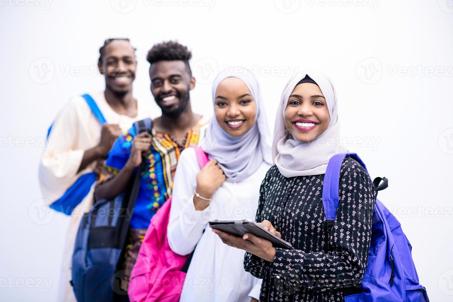 ritratto di gruppo di studenti africani foto