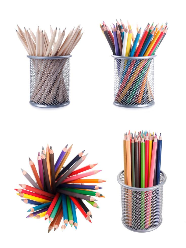 matite colorate in un cestino foto