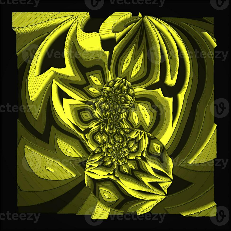 dettagli di struttura dell'ornamento d'oro brillante sfondo nero foto