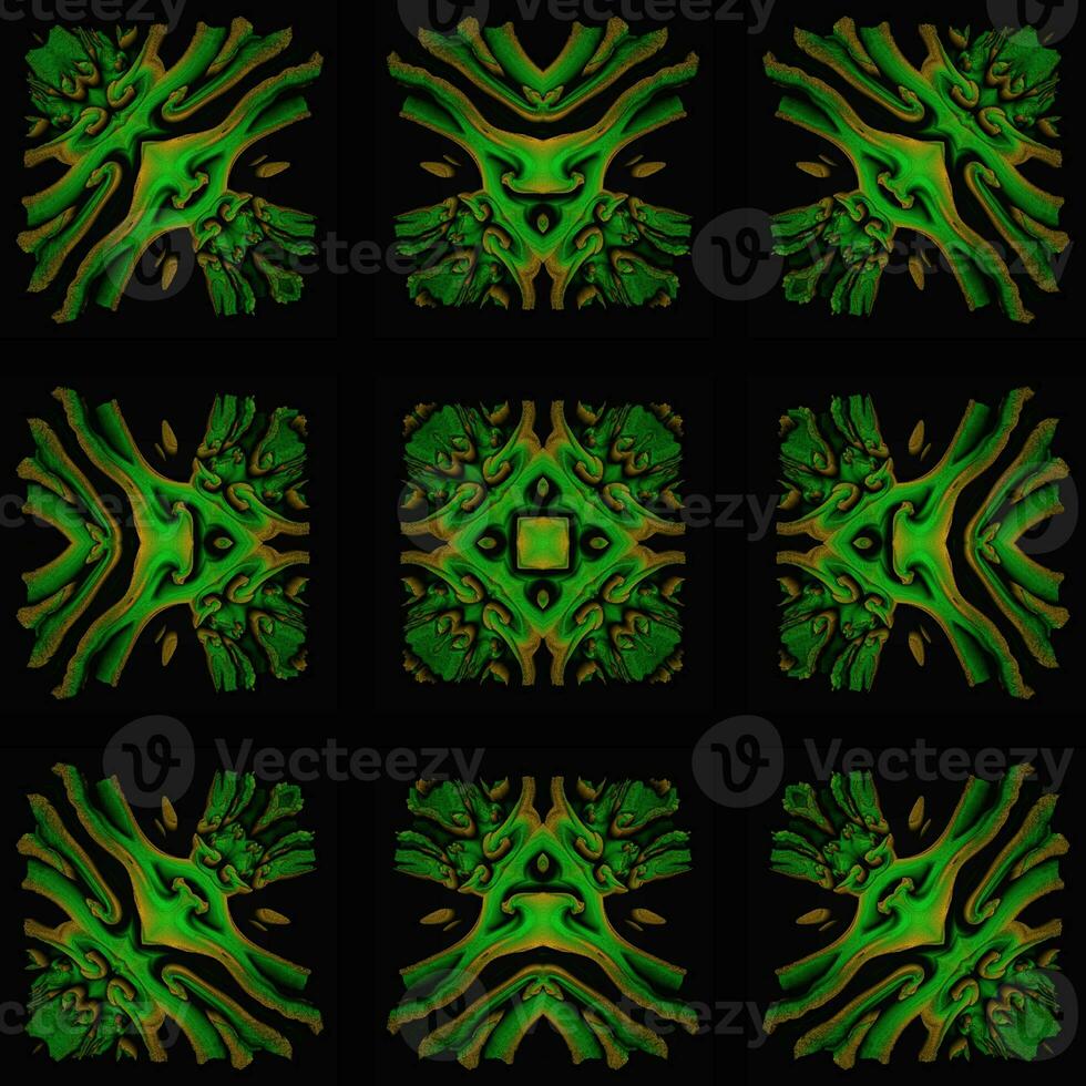 estate verde 3d ornato texture ornamentali dettagli su sfondo nero foto