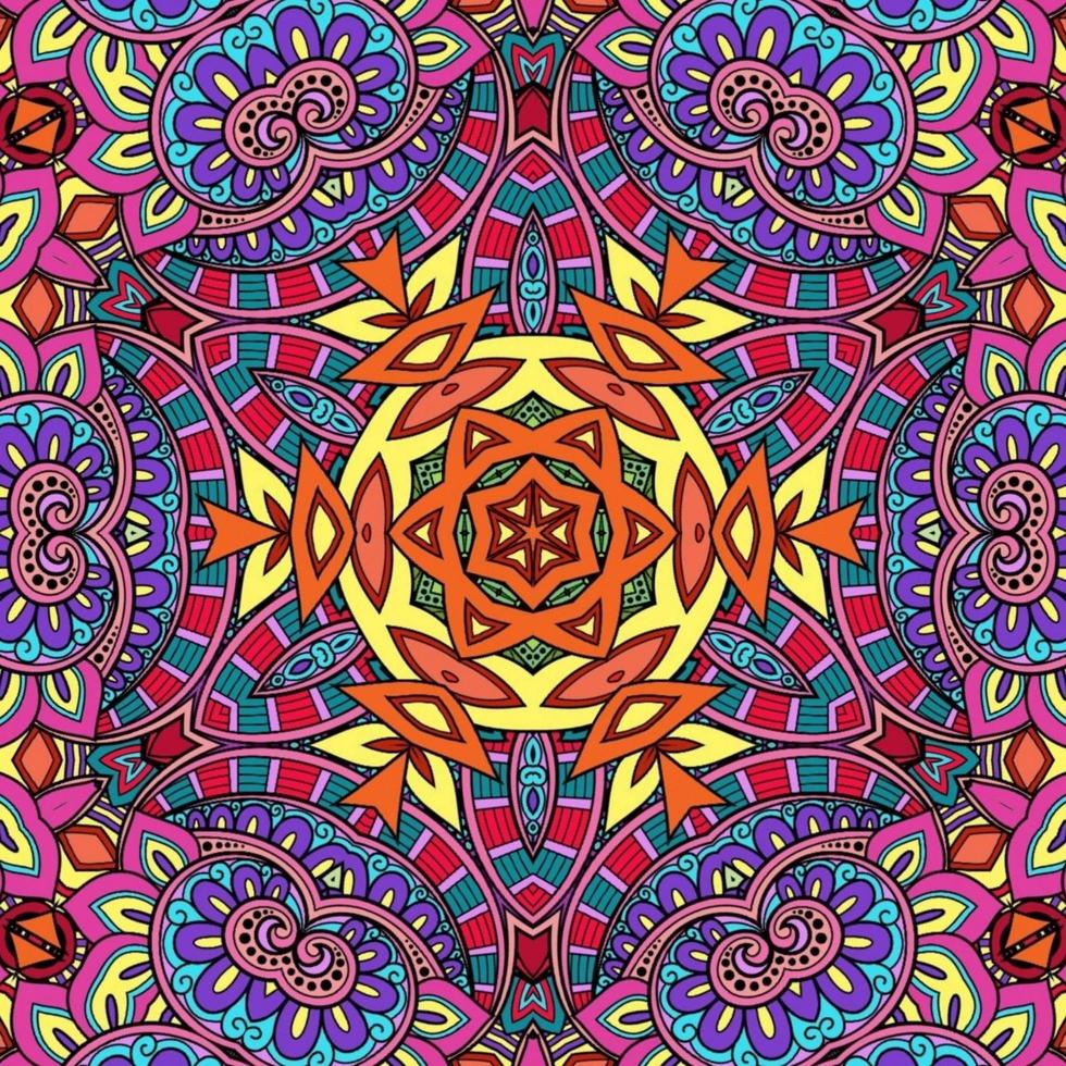 mandala colorato fiori modello boho simmetrico 496 foto