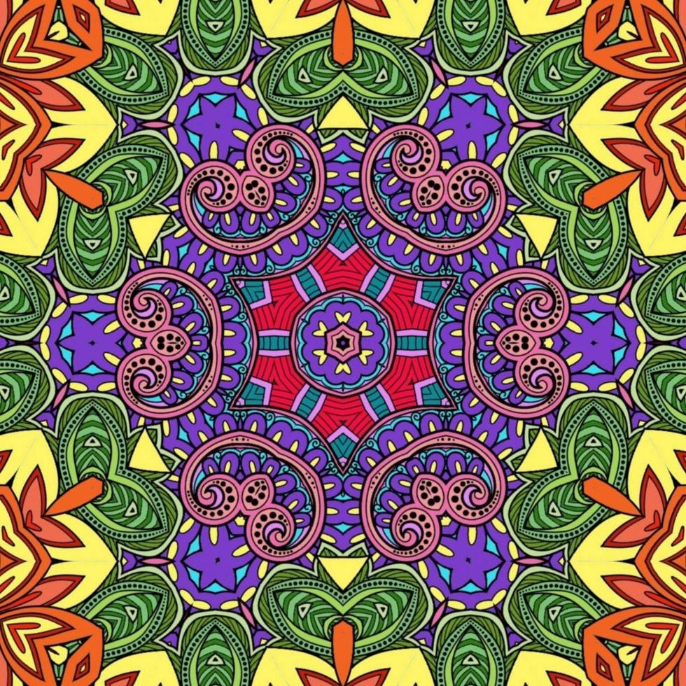 mandala colorato fiori modello boho simmetrico 697 foto